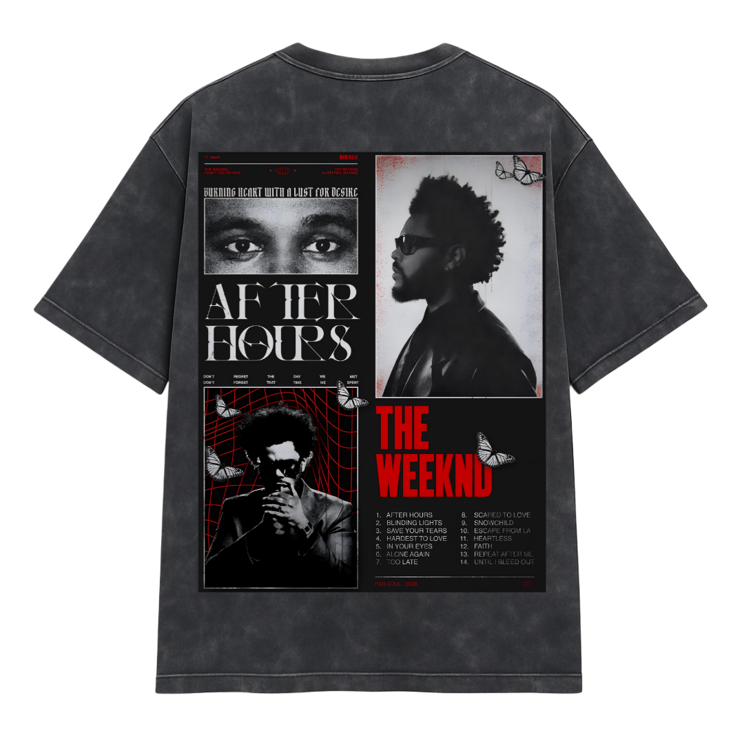 The weeknd (over sized acid washed t-shirt) limited edition
