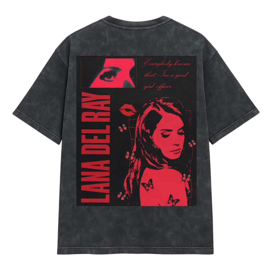 Lana del rey (over sized acid washed t- shirt) limites edition